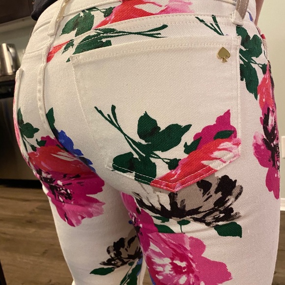 Kate spade white and floral jeans Capri - Picture 5 of 11
